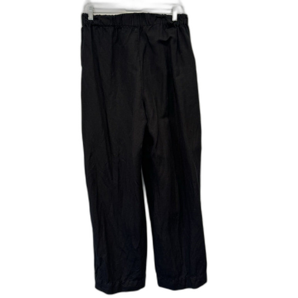 Madewell Wide-Leg Pants Linen Blend Chinos High Rise Pull On Black Women Small - Picture 7 of 7